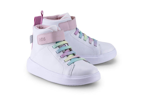 Bibi Glam Leather Ankle Boots in White