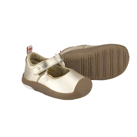 Pre-walker Ballerinas in Gold Leather