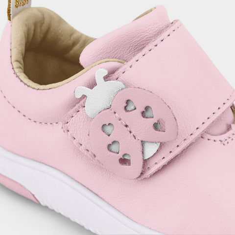 Prewalker Leather Sneakers in Pink with Velcro