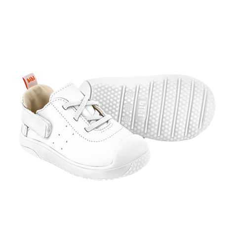 BiBi Prewalker Leather Sneakers in White / First Shoes
