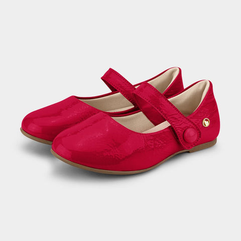 Bibi Ballerinas with Strap in Red Leather