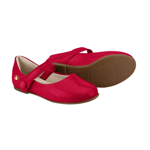 Bibi Ballerinas with Strap in Red Leather