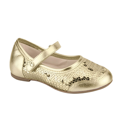 Bibi Ballerinas with Strap in Gold