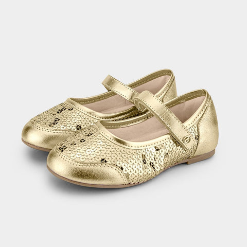 Bibi Ballerinas with Strap in Gold