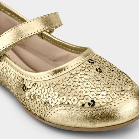 Bibi Ballerinas with Strap in Gold