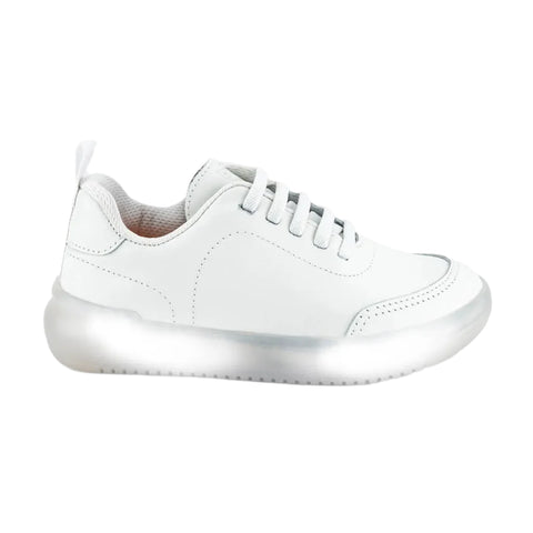 Bibi Boom Light-up Sneakers in White Leather