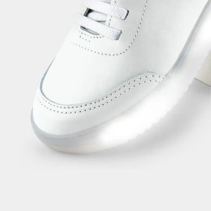 Bibi Boom Light-up Sneakers in White Leather