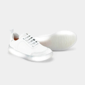 Bibi Boom Light-up Sneakers in White Leather