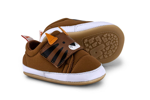 Bibi Afeto Joy Sneakers in Caramel with Bear Cub Design