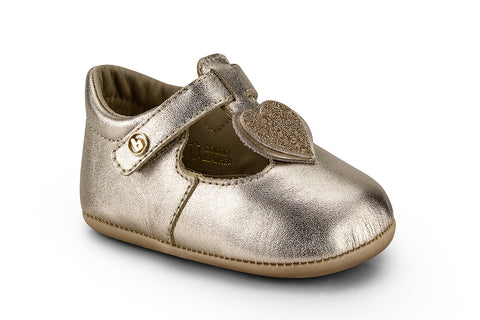 Bibi Afeto Leather Ballet Flats in Gold