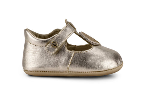 Bibi Afeto Leather Ballet Flats in Gold