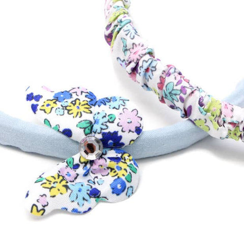 Card of 2 Floral fabric covered alicebands
