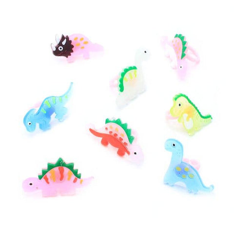 Card of 2 Assorted Childrens Dinosaur Rings