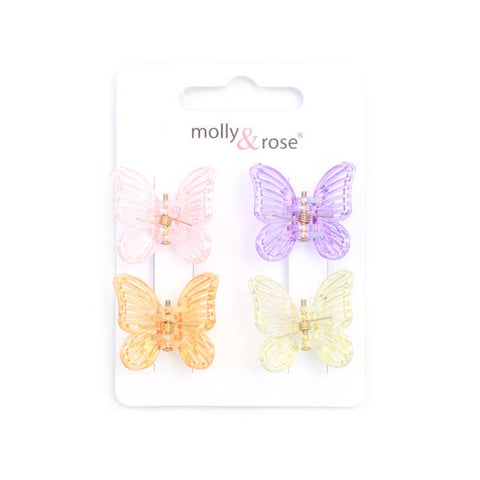 Card of 4 butterfly mini clamps. 2.5cm