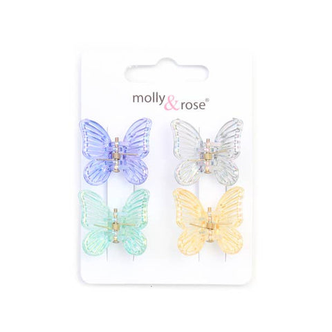 Card of 4 butterfly mini clamps. 2.5cm