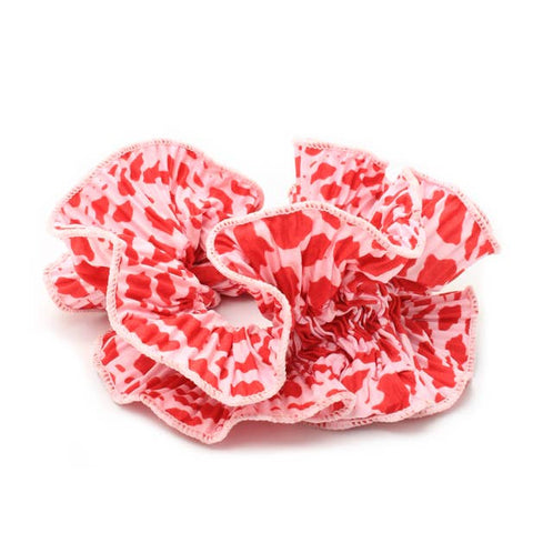 Extra Large, Double layered pink and red print scrunchie