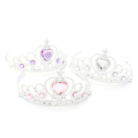 Tiara / Silv plastic tiara with centre heart stone