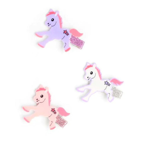 Clip / Cute pony motif on a glitter beak clip