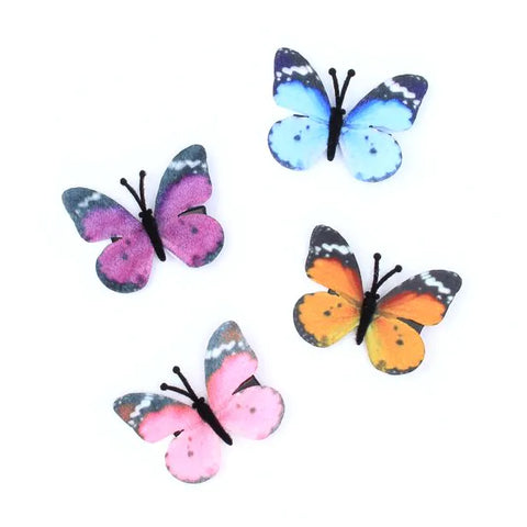 Clips / Fabric butterfly on a beak clip. 3cm
