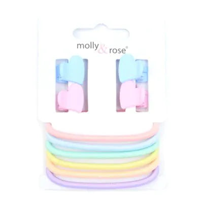 Pastel Heart Mini Clamps & Elastics Set