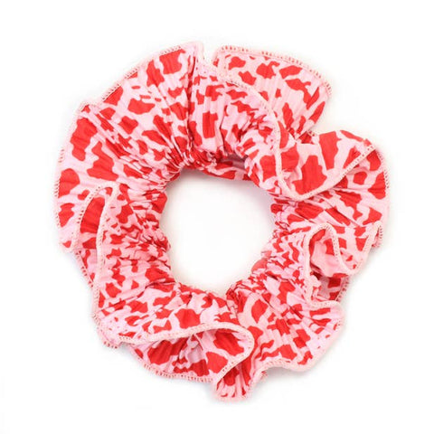 Extra Large, Double layered pink and red print scrunchie