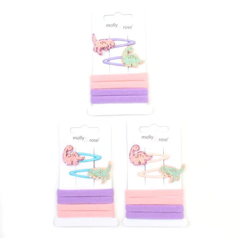 Set / Dinosaur motif sleepies and elastics set