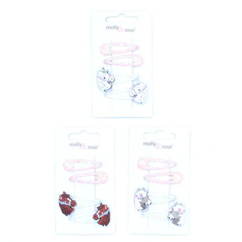 Mini clamps / Card of 4 coloured butterfly mini clamps