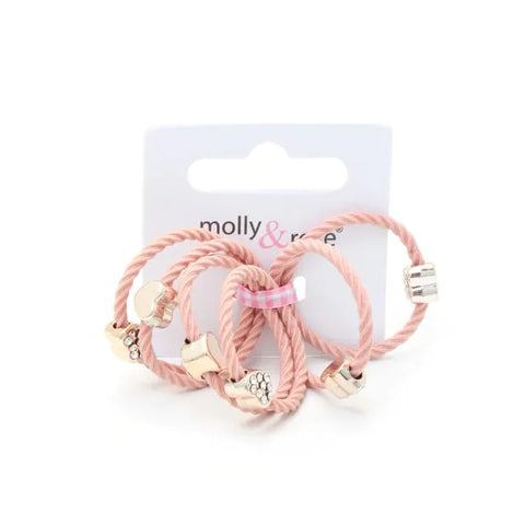 Elastics / Card of 6 heart motif elastics