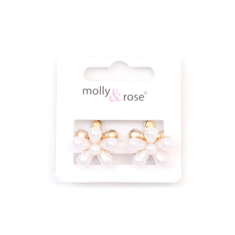 Molly & Rose Pair Of Pearl Bead Flower Mini Clamps