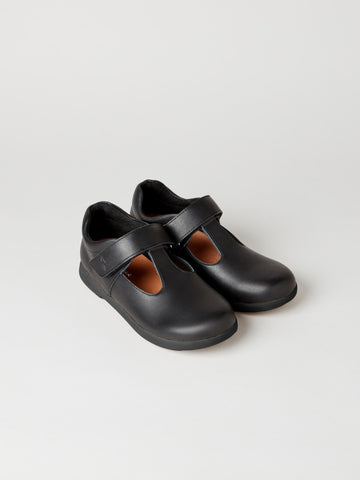 Zig + Star ASTRO JUNIOR KIDS' SCHOOL SHOES BLACK WITH BLACK SOLE