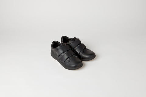 Zig + Star ATOMIC JUNIOR KIDS' SCHOOL SHOE BLACK WITH BLACK SOLE