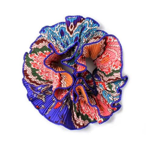Molly & Rose Extra Large - Double Layered Indian Block Print Ribbed Scrunchie
