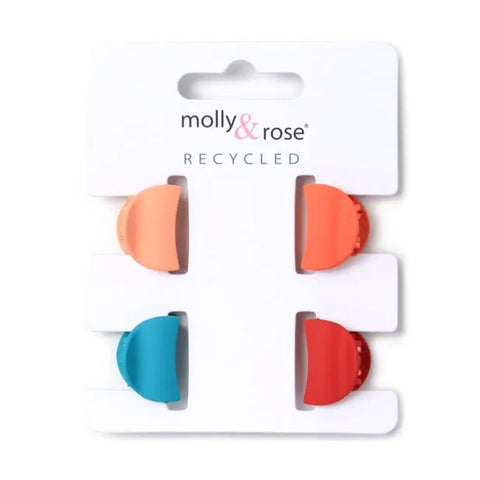 Clamp / Card of 4 assorted colour recycled mini clamps 2cm
