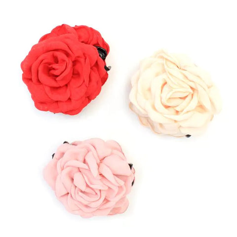 Fabric Flower Hair Clamp 7.5cm