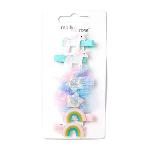 Clip / Card of 6 pretty kids clips with motif