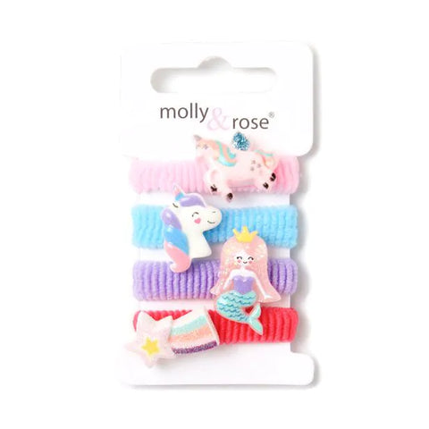 Elastics / Card of 4 kids character motif ponios