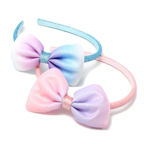 Aliceband / Pastel glitter bow