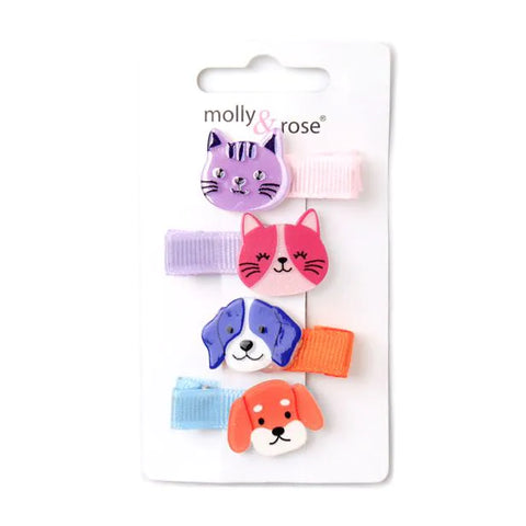 Clip / Card of 4 cat and dog clips 3cm