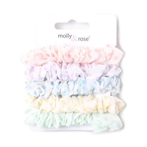 Scrunchie / Small size polka dot. Card of 5