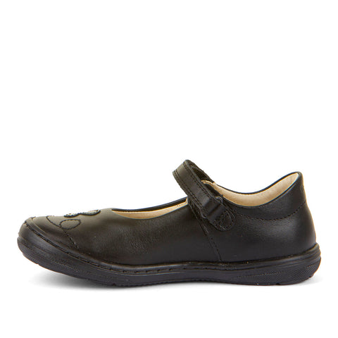 Kids Mia Black School Shoes