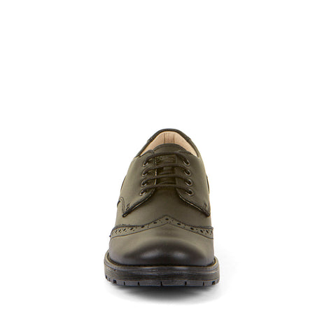 Charlie Boys' Black Leather Brogue School Shoes