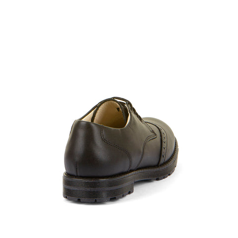 Charlie Boys' Black Leather Brogue School Shoes