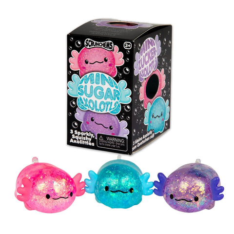3 pack Scrunchems Mini Axolotls Fidget Stress ADHD Sensory Party Bag Filler