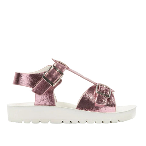 Kids Agata Rosa Pink Metallic Buckle Sandals