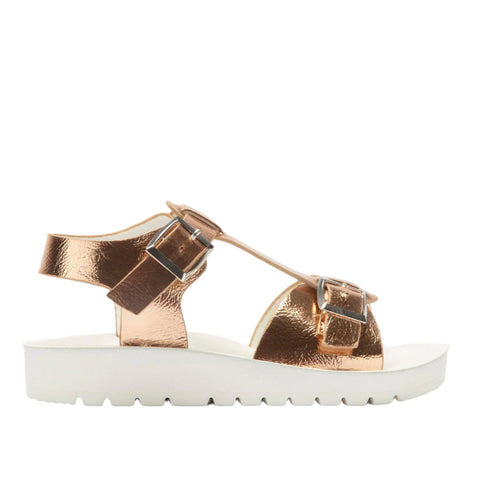 Kids LK3505 Agata Rose Gold Metallic Buckle Sandals