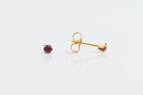 TINY TIPS GOLD PLATED TIFF. 3MM – FEBRUARY AMETHYST