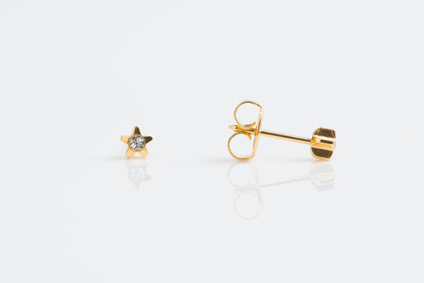 TINY TIPS GOLD PLATED 4MM STARLITE APRIL CRYSTAL