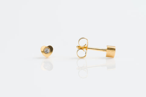 TINY TIPS GOLD PLATED 4MM HEARTLITE APRIL CRYSTAL