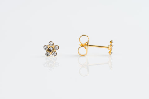 Tiny Tips GOLD PLATED BABY DAISY APRIL CRYSTAL