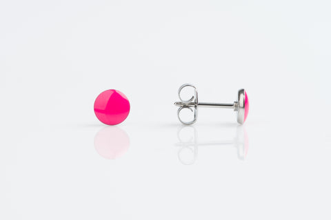 TINY TIPS STAINLESS 5MM NOVELTY NEON HOT PINK BUTTON